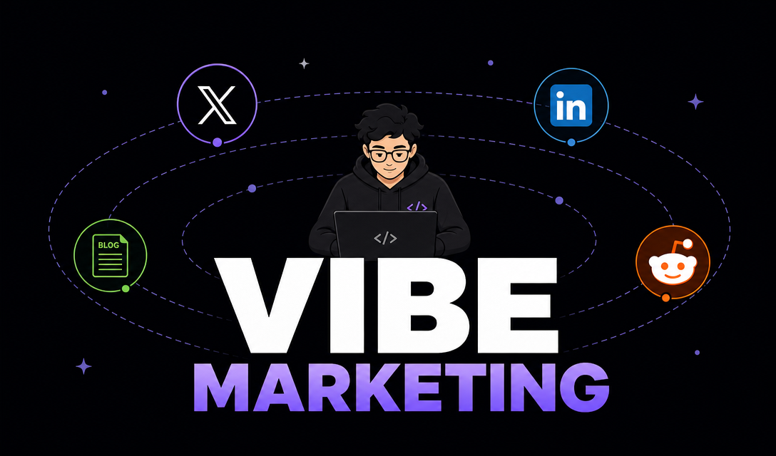AI generated X post image about vibe marketing becoming a recognized category